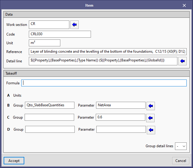 Constant values in the measurement criteria